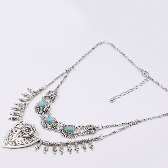 Bohemian Gypsy Tribal Silver Head Turning Necklace - Picture 5 of 8